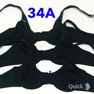 34A - New 3 pcs Iconic lingerie Molded Cup Bras